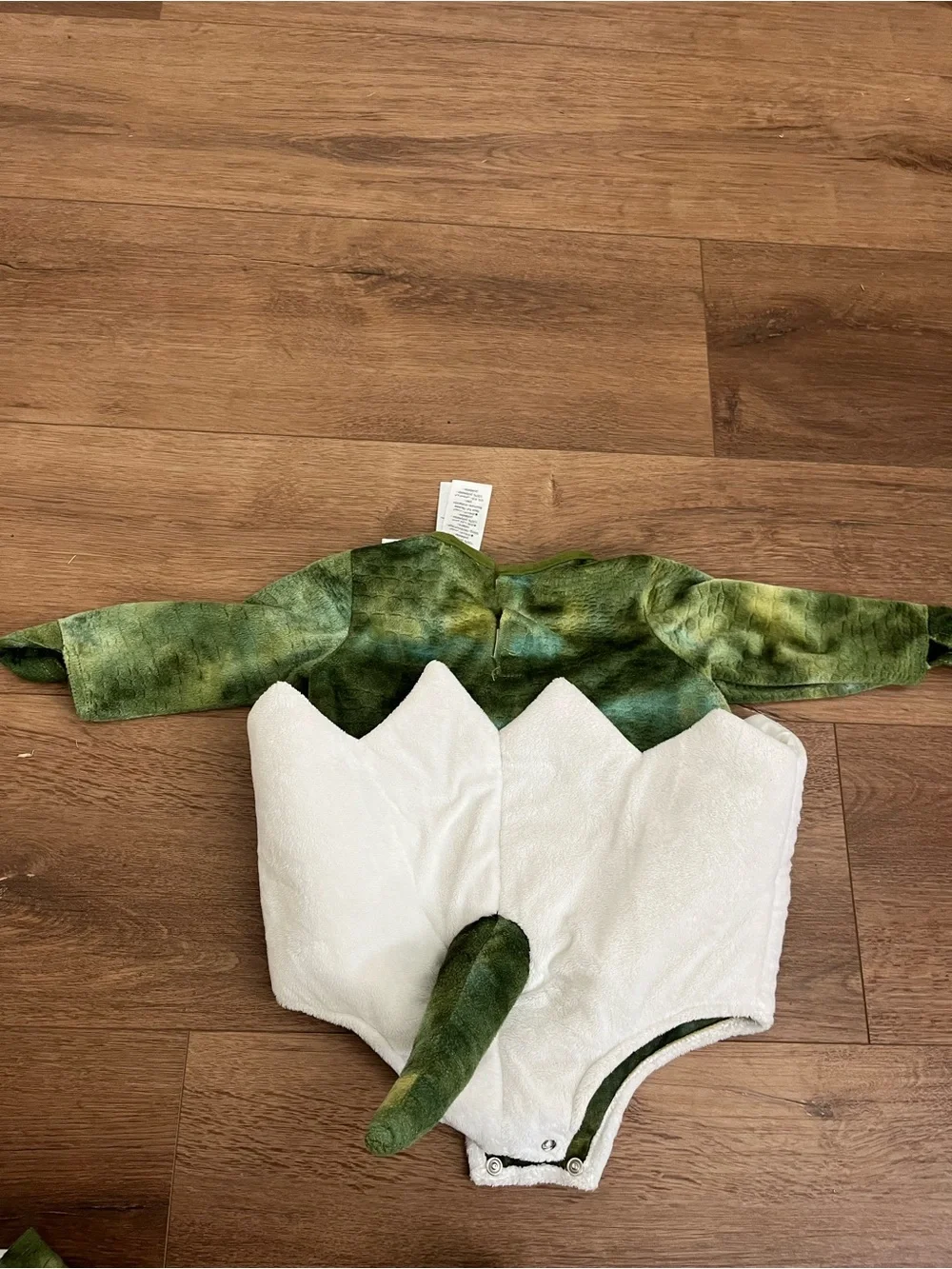 Pottery Barn Kids Green T-Rex Egg Infant Costume with White Eggfront
